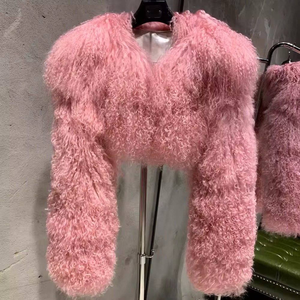 Custom Mongolian Fur Cropped Jacket